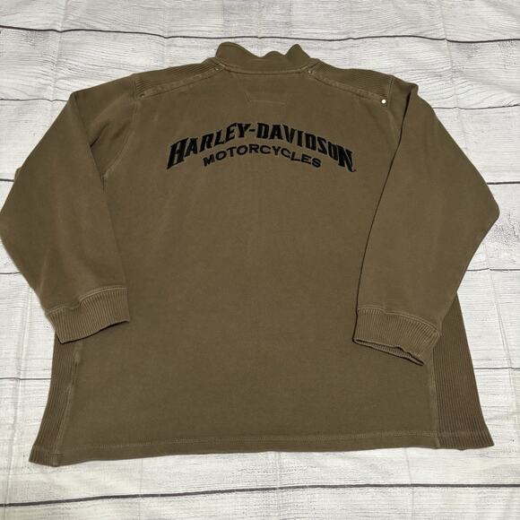 Harley-Davidson Mens Size XL 1/4 Zip Cadet Pullover Sweatshirt Embroidered Logo - Picture 9 of 10